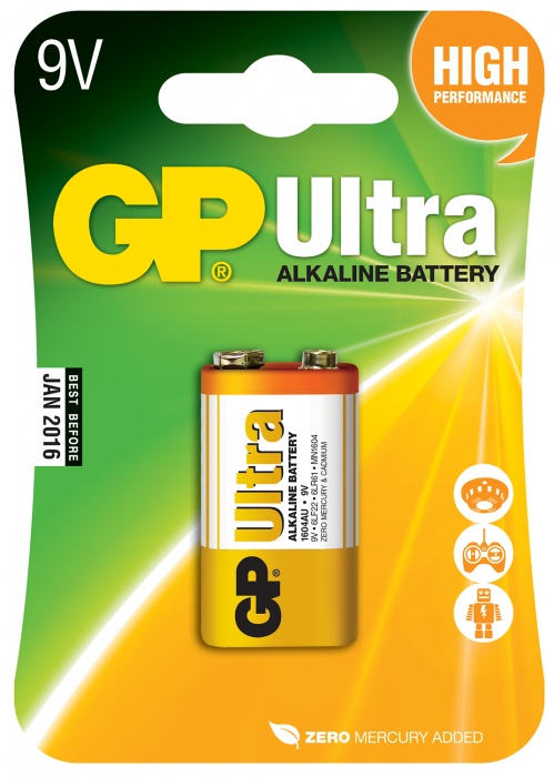 GP 9V Ultra Alkaline Batteries